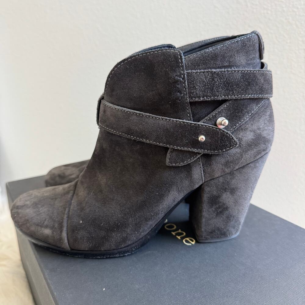 rag & bone Dark Gray Suede Ankle Booties